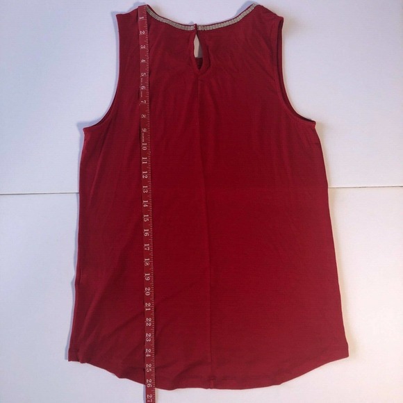 Banana Republic Red Sequin Neckline Tank Top XS - Picture 7 of 12
